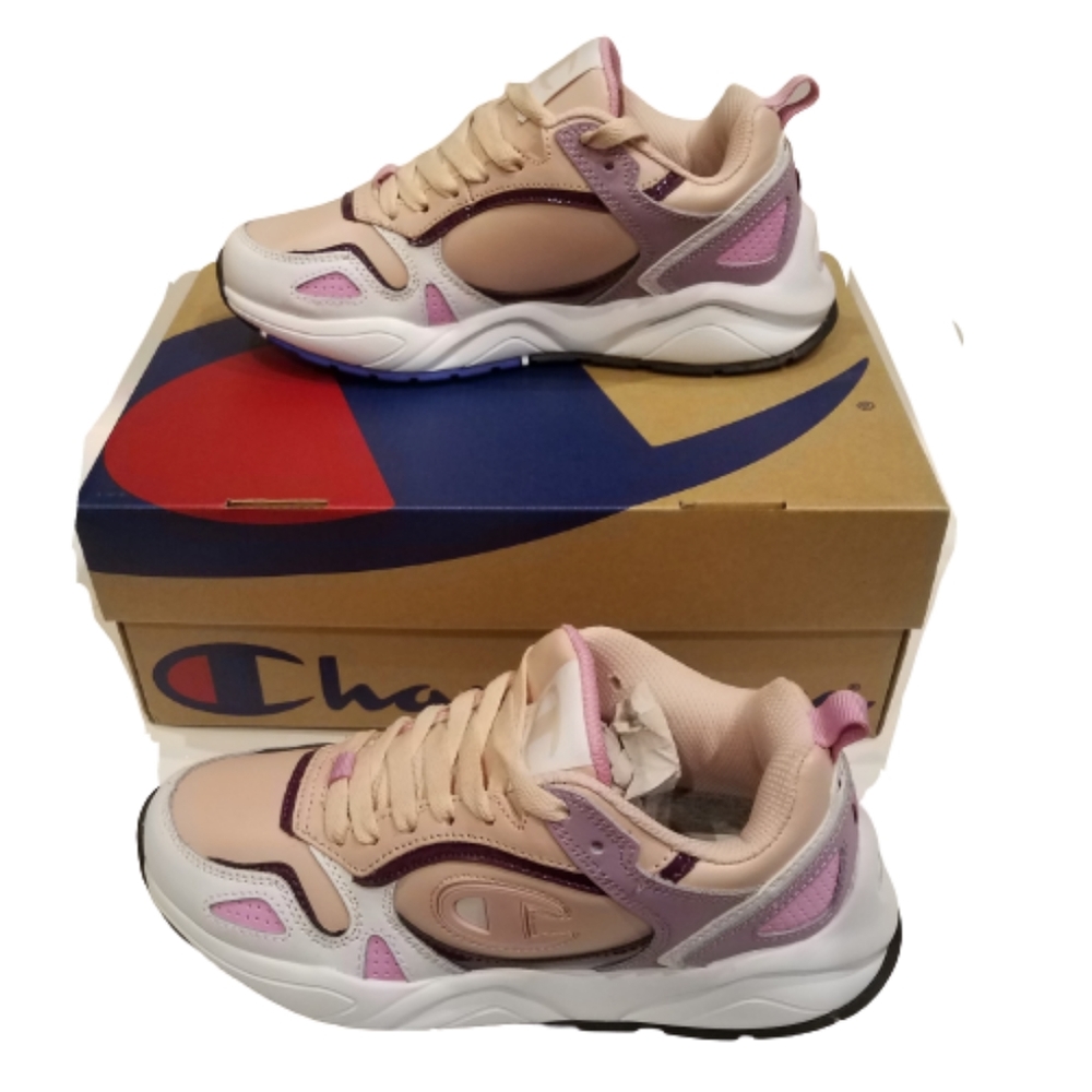 Champion NXT Low Top Shoes Tan White Purple 7.5